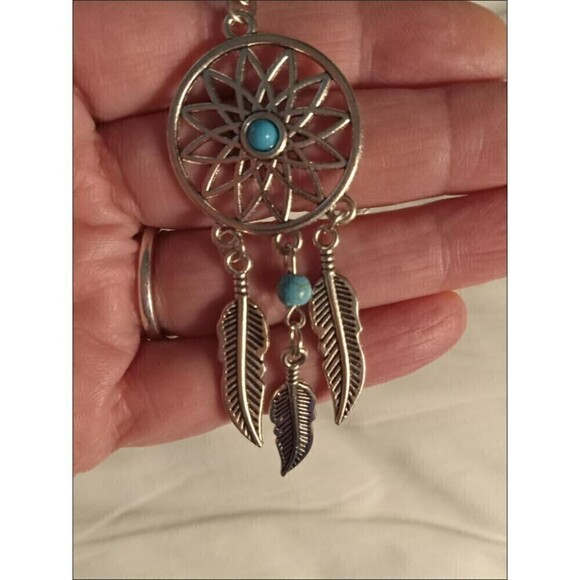 New - Bohemian Style Dream Catcher Necklace w/ 20" Chain - Picture 5 of 5